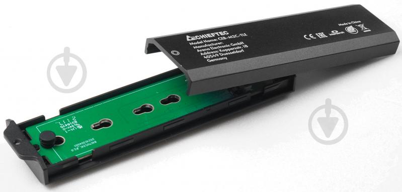 Карман Chieftec для M.2 PCIe NVMe/SATA SSD USB3.2 Gen2 Type-C Tool-Less Aluminum/Plastic CEB-M2C-TLE - фото 3