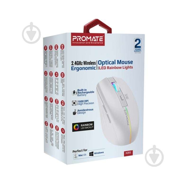 Миша Promate Kitt Wireless white (kitt.white) - фото 7