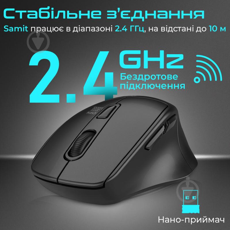 Миша Promate Samit Wireless black (samit.black) - фото 5