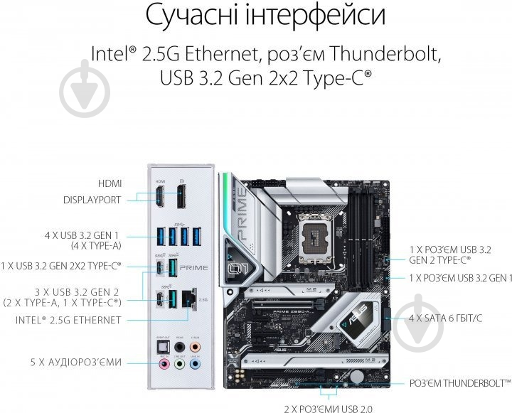 Материнська плата Asus 90MB18L0-M0EAY0 (Socket 1700, Intel Z690, ATX) - фото 2