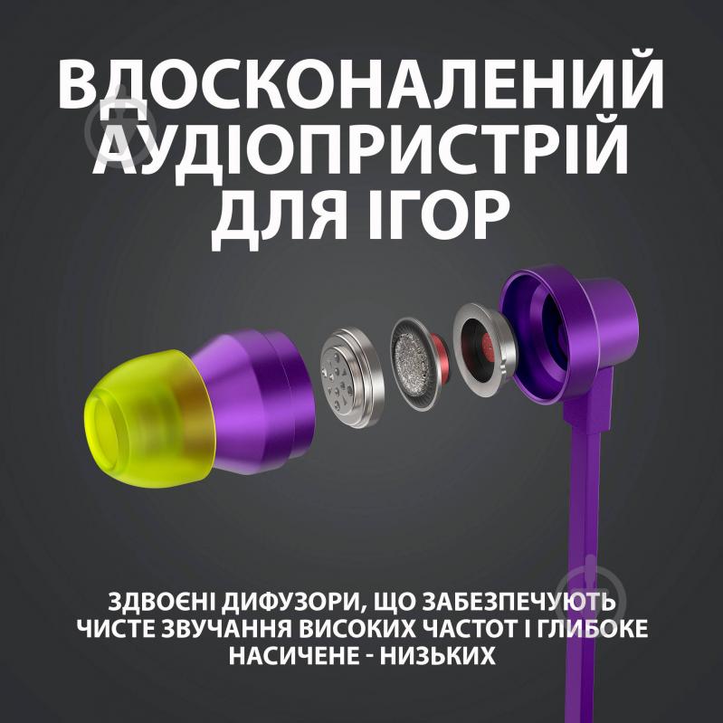 Наушники Logitech G333 purple (981-000936) Gaming Earphones - фото 4