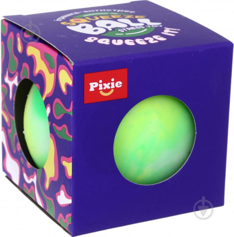 Іграшка-антистрес PIXIE барвистий м'яч 86 г 65 мм в асорт. CKS-10741 - фото 1