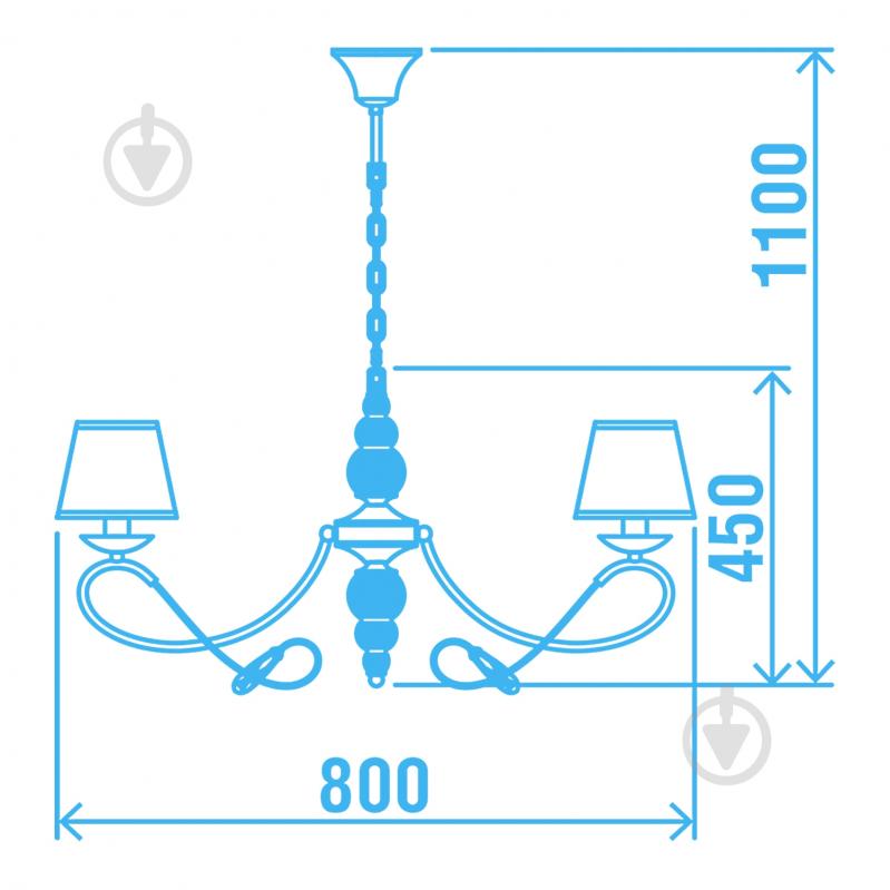Люстра Victoria Lighting 8x40 Вт E14 хром Heidi/SP8 - фото 2