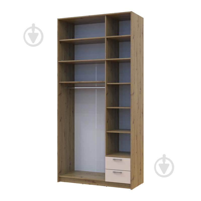 Шафа для одягу Doros Ронді з високою антресолею та дзеркалом 3ДСП 2600х1210х520 мм дуб артізан / кашемір - фото 3 Шафа для одягу Doros Ронді з високою антресолею та дзеркалом 3ДСП 2600х1210х520 мм дуб артізан / кашемір - фото 3