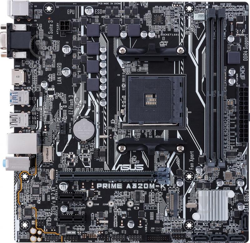 Материнская плата Asus 90MB0TV0-M0EAY0 (Socket AM4, AMD A320, micro ATX) - фото 1