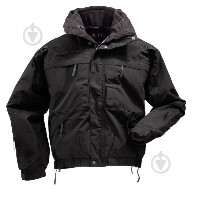 Куртка чоловіча демісезонна 5.11 Tactical ТАКТИЧНА ДЕМІСЕЗОННА "5-IN-1 JACKET" 28017 р.XS чорна - фото 1