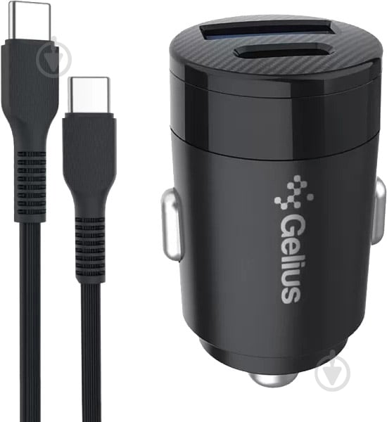 Автомобільний зарядний пристрій Gelius Pro Inch Twix GP-CC010C USB + Type-C QC/PD (30 Watt) + Кабель - фото 1