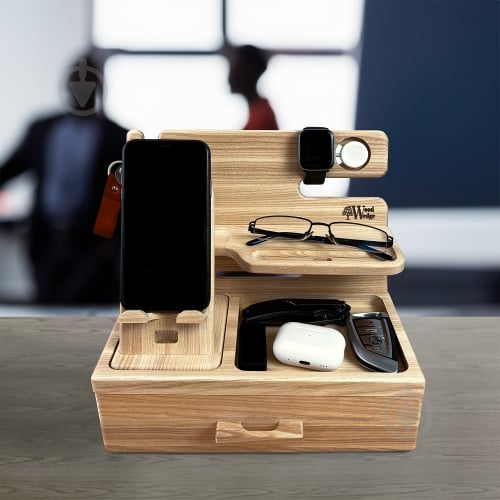 Подставка настольная Wood Wedge органайзер из дерева 26,5x15x24,5 см - фото 5
