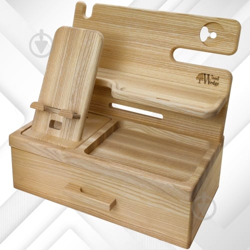Подставка настольная Wood Wedge органайзер из дерева 26,5x15x24,5 см - фото 7