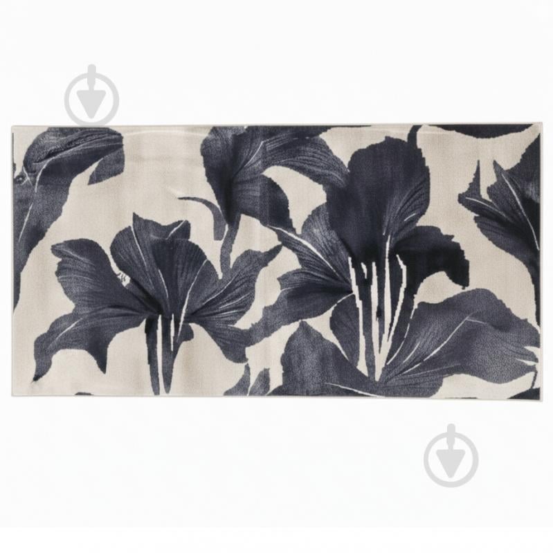 Килимок Dariana PLUSH сіра квітка 75x150 см - фото 1