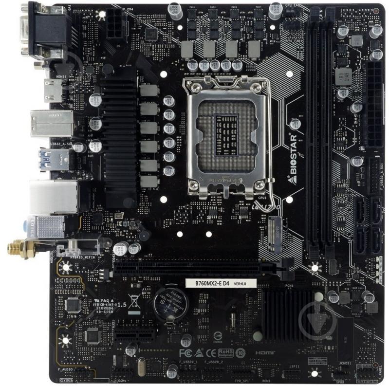 Материнська плата Biostar B760MX2-E D4 (Socket 1700, Intel B760, micro ATX) - фото 1