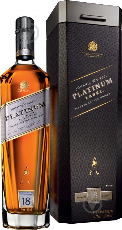 Віскі Johnnie Walker Platinum Label 18 років витримки в подарунковій упаковці 0,7 л - фото 1