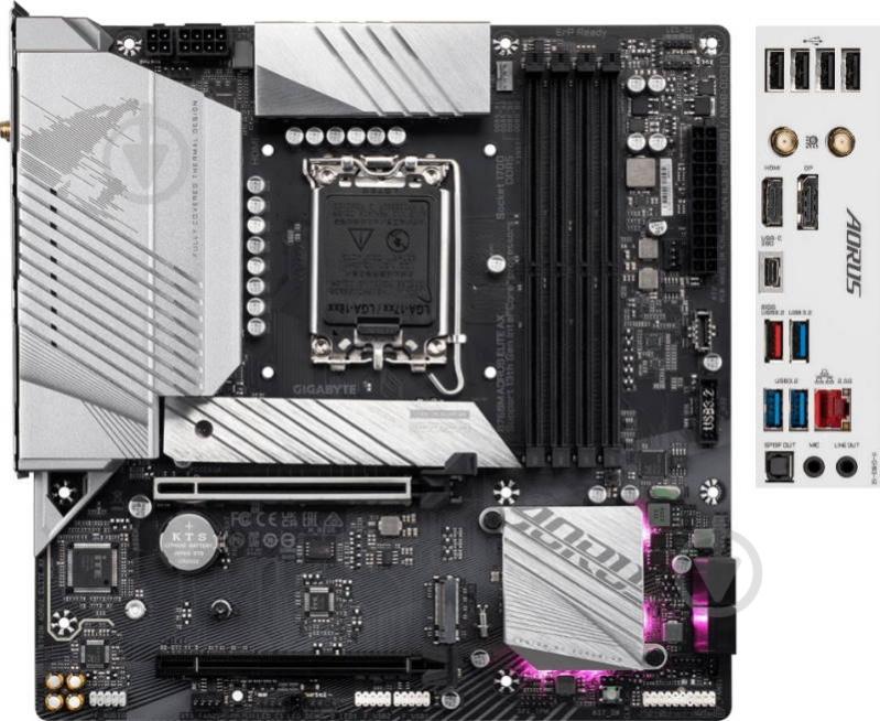 Материнская плата Gigabyte B760M AORUS ELITE AX (Socket 1700, Intel B760, micro ATX) - фото 1