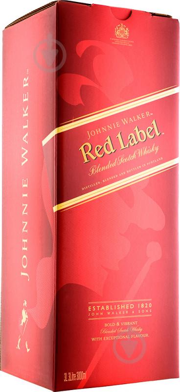 Віскі Johnnie Walker Red label 4 роки витримки в подарунковій упаковці 3 л - фото 2