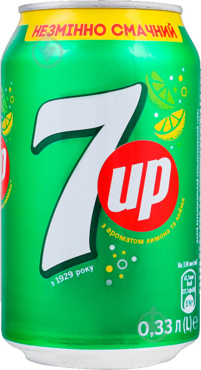 Безалкогольний напій 7UP 7 UP 0,33 л (4823063116619) - фото 1