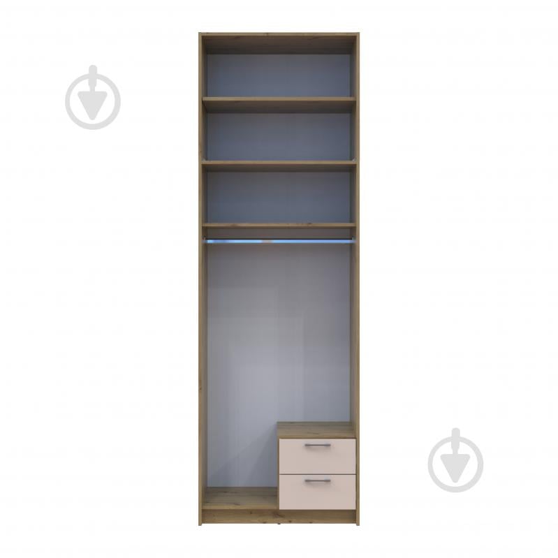 Шафа для одягу Doros Ронді з високою антресолею 2ДСП 2600х820х520 мм дуб артізан / кашемір - фото 5 Шафа для одягу Doros Ронді з високою антресолею 2ДСП 2600х820х520 мм дуб артізан / кашемір - фото 5