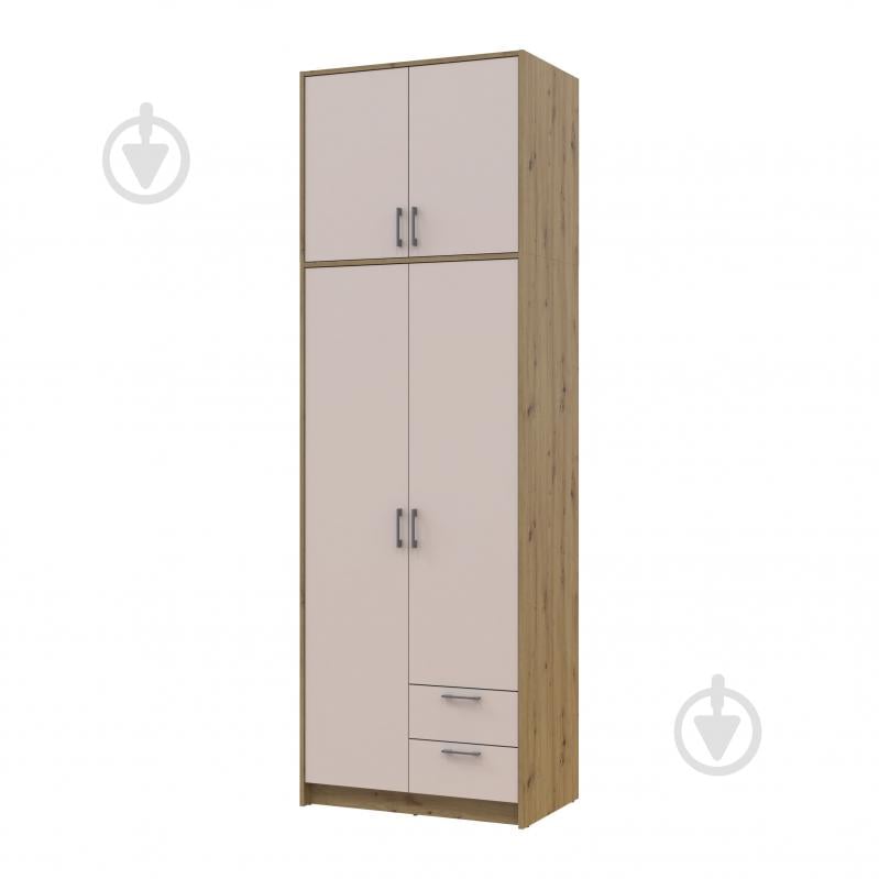 Шафа для одягу Doros Ронді з високою антресолею 2ДСП 2600х820х520 мм дуб артізан / кашемір - фото 1 Шафа для одягу Doros Ронді з високою антресолею 2ДСП 2600х820х520 мм дуб артізан / кашемір - фото 1