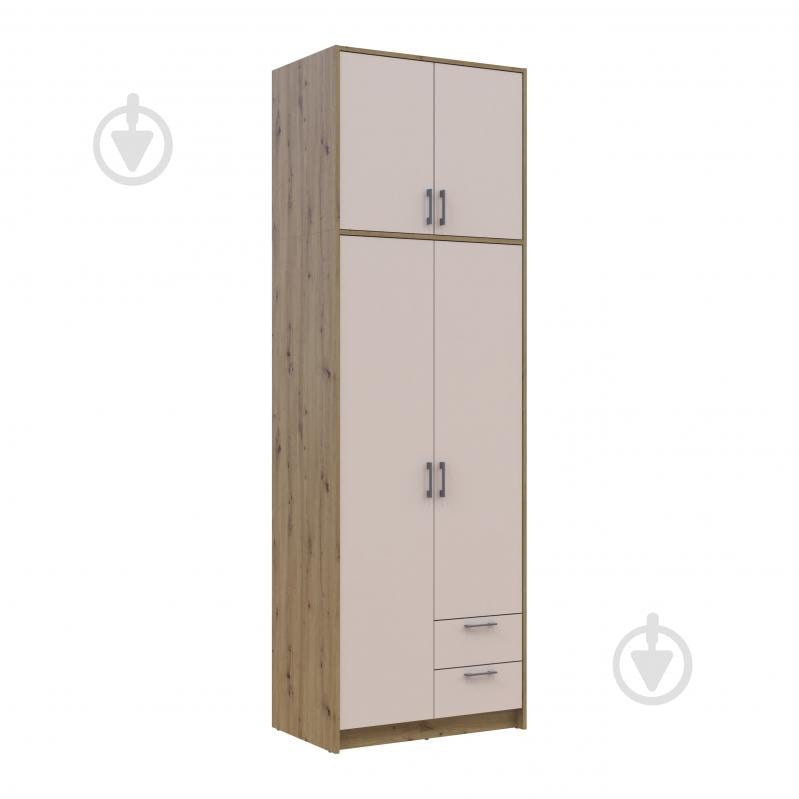 Шафа для одягу Doros Ронді з високою антресолею 2ДСП 2600х820х520 мм дуб артізан / кашемір - фото 6 Шафа для одягу Doros Ронді з високою антресолею 2ДСП 2600х820х520 мм дуб артізан / кашемір - фото 6