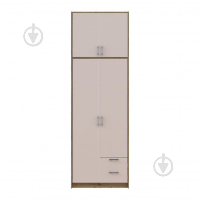 Шафа для одягу Doros Ронді з високою антресолею 2ДСП 2600х820х520 мм дуб артізан / кашемір - фото 4 Шафа для одягу Doros Ронді з високою антресолею 2ДСП 2600х820х520 мм дуб артізан / кашемір - фото 4