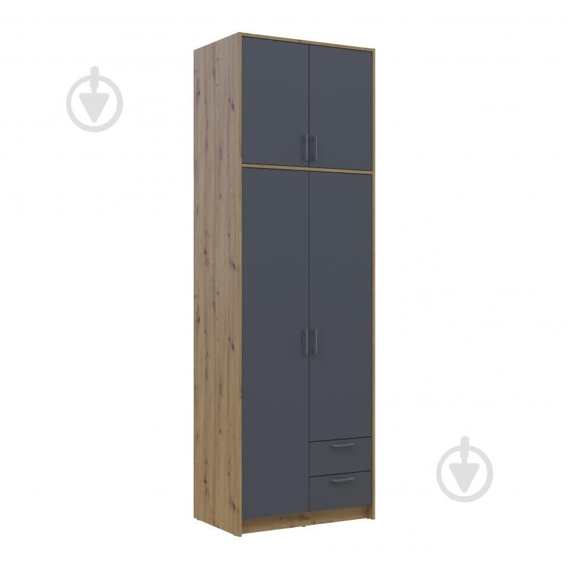 Шафа для одягу Doros Ронді з високою антресолею 2ДСП 2600х820х520 мм дуб артізан / графіт - фото 6 Шафа для одягу Doros Ронді з високою антресолею 2ДСП 2600х820х520 мм дуб артізан / графіт - фото 6