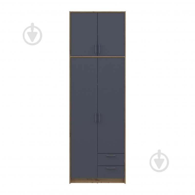 Шафа для одягу Doros Ронді з високою антресолею 2ДСП 2600х820х520 мм дуб артізан / графіт - фото 4 Шафа для одягу Doros Ронді з високою антресолею 2ДСП 2600х820х520 мм дуб артізан / графіт - фото 4