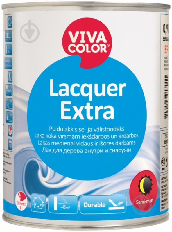 Лак Lacquer Extra Vivacolor полумат 0,9 л - фото 1