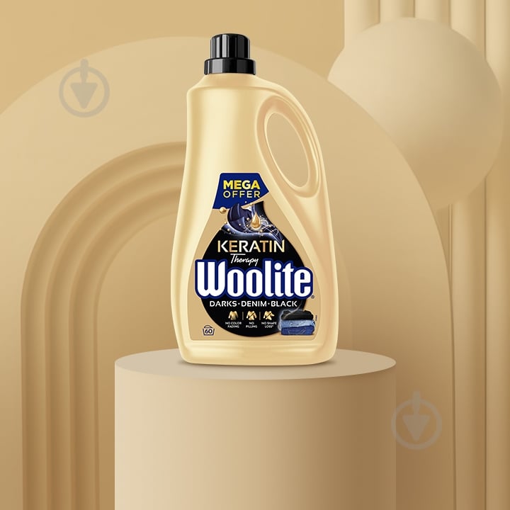 Гель для машинного та ручного прання Woolite для чорних та джинсових тканин з кератином 3,6 л - фото 3