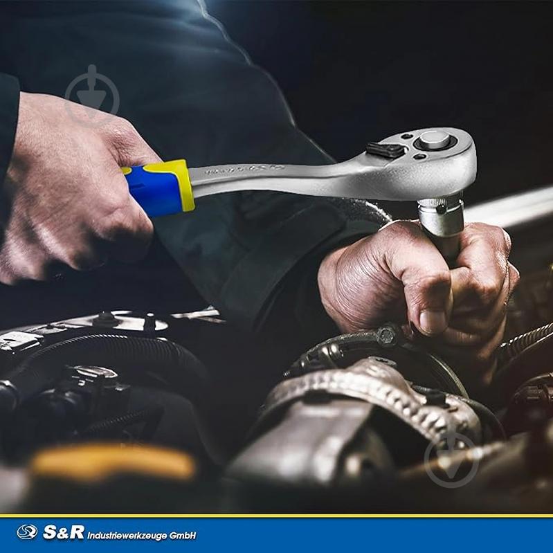 Тріскачка 1/2" 260 мм з реверсом CrV 45 зубців S&R 465145012 - фото 8