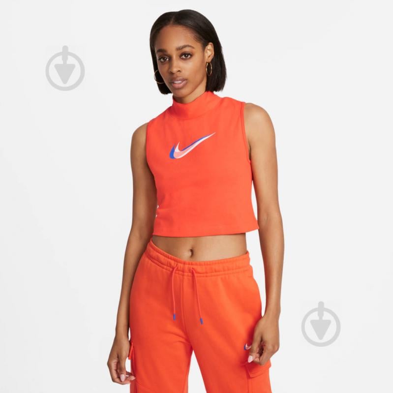 Майка Nike W NSW TANK MOCK PRNT DM4602-869 р.XS оранжевый - фото 2