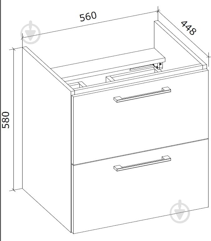 Тумба консольная Грейд Niks дуб артизан под умывальник Como 60 - фото 3