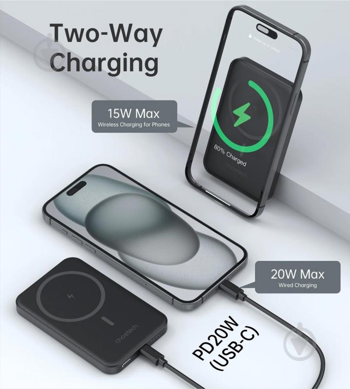 Повербанк Choetech 5000 mAh black (B709-CCBK) - фото 7 Повербанк Choetech 5000 mAh black (B709-CCBK) - фото 7