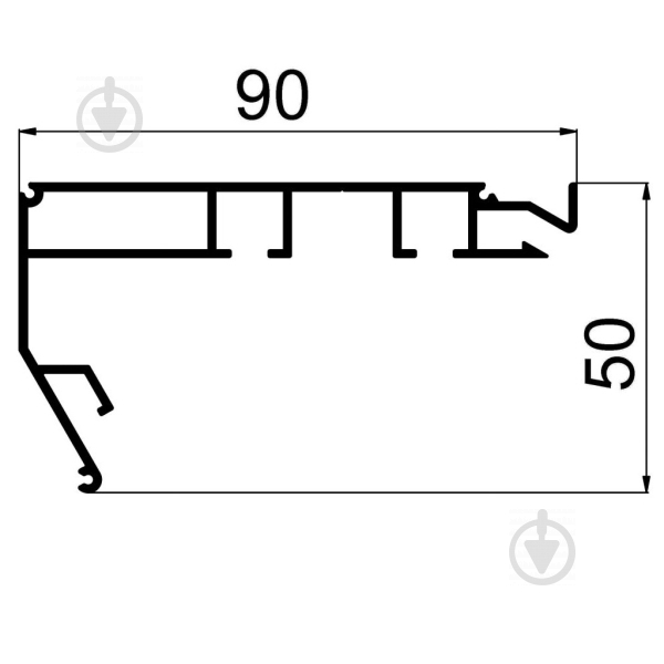 Профіль натяжної стелі гардина ПАС-3227 RAL-9016 глянець 3,2 м - фото 2