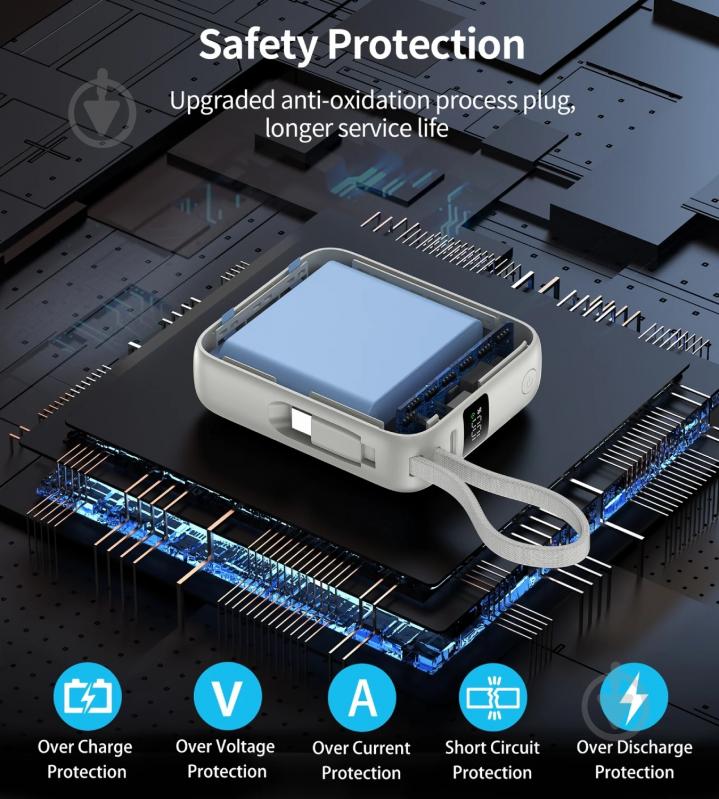 Повербанк Choetech 10000 mAh silver (B832-GY) - фото 9 Повербанк Choetech 10000 mAh silver (B832-GY) - фото 9