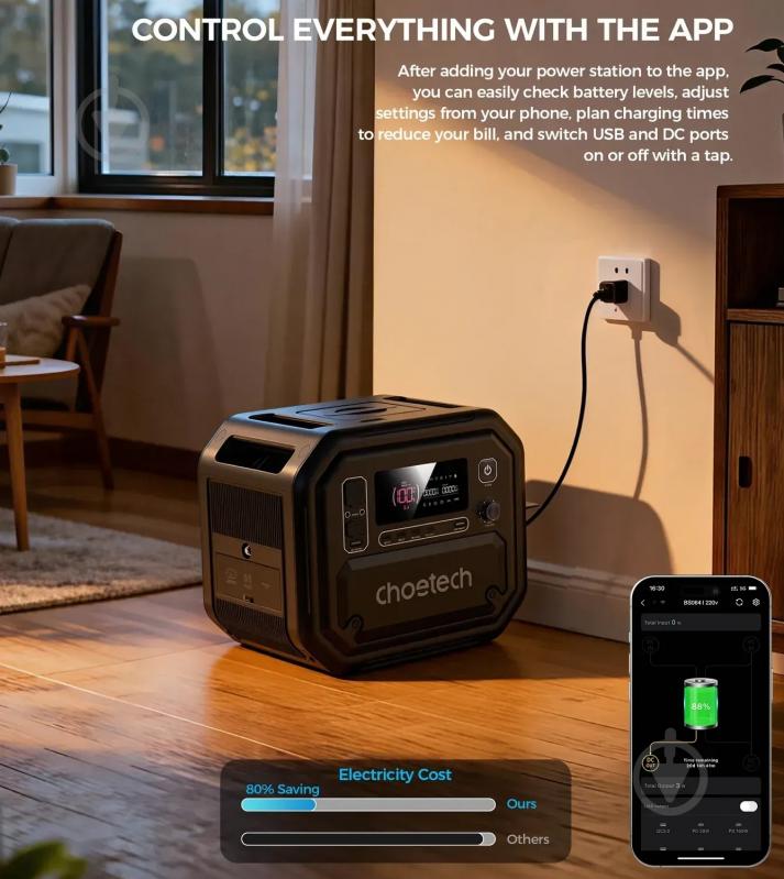Зарядная станция Choetech BS064 (2160 Вт·ч) - фото 7 Зарядная станция Choetech BS064 (2160 Вт·ч) - фото 7