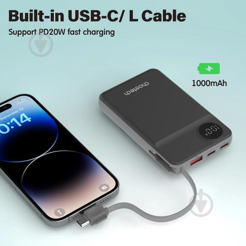 Повербанк Choetech 10000 mAh black (B695-BK) - фото 8 Повербанк Choetech 10000 mAh black (B695-BK) - фото 8