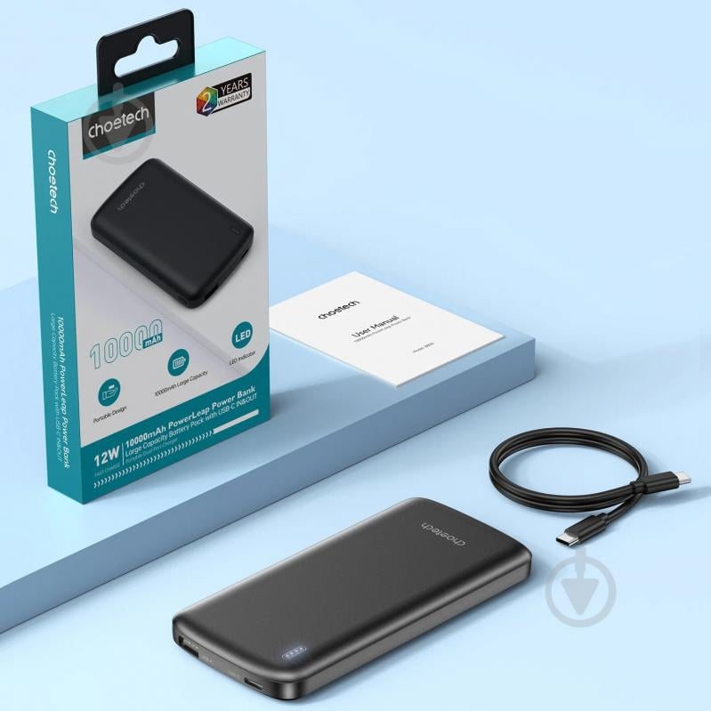 Повербанк Choetech 10000 mAh black (B850-ACBK) - фото 4
