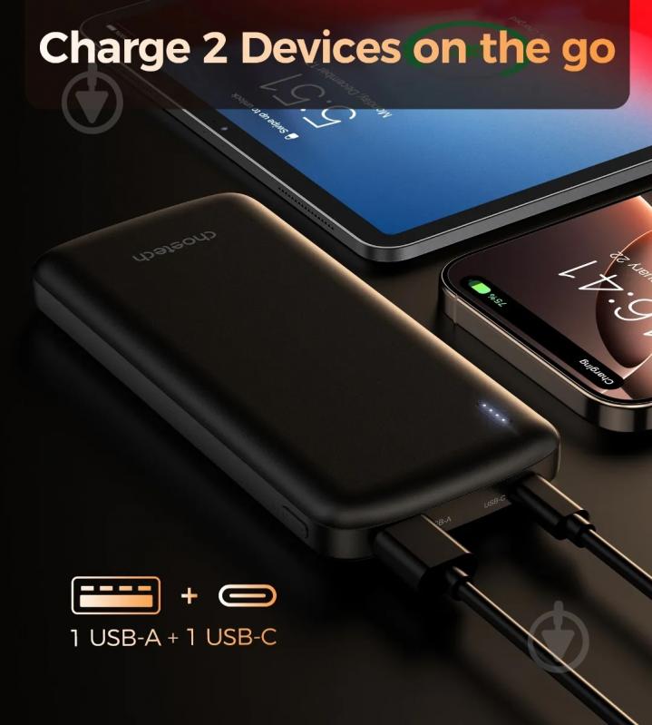 Повербанк Choetech 10000 mAh black (B850-ACBK) - фото 6