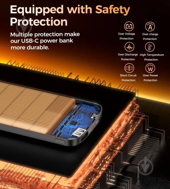 Повербанк Choetech 10000 mAh black (B850-ACBK) - фото 9