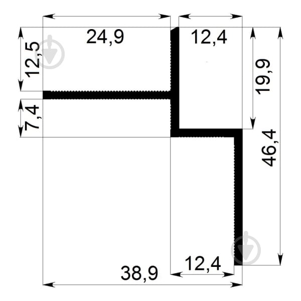 Профиль теневого шв АЛЮПРО ПАС-3251 БП 3 м - фото 2
