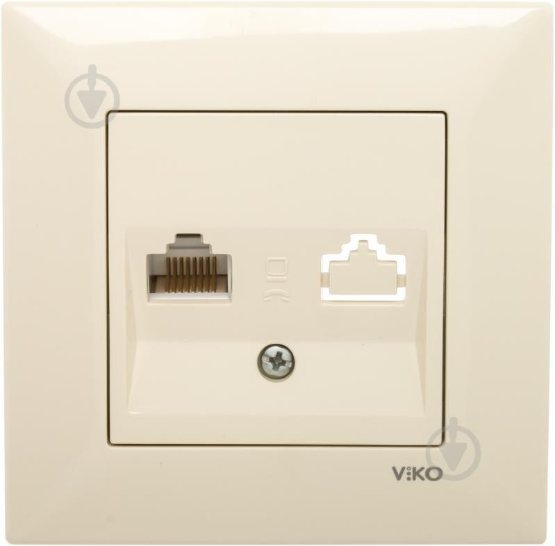 Розетка компьютерная Viko Meridian (RJ45 CAT5e) кремовый 90970232 - фото 1