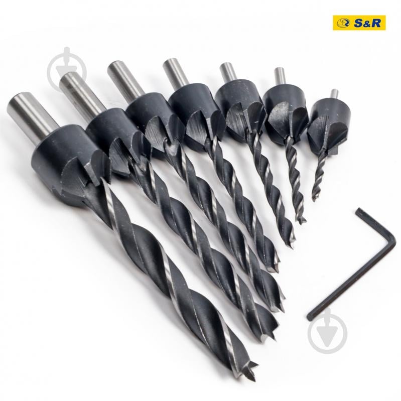 Набір свердел по дереву S&R Meister із зенкером 3-10 мм 7 шт. 216900007 - фото 5 Набір свердел по дереву S&R Meister із зенкером 3-10 мм 7 шт. 216900007 - фото 5