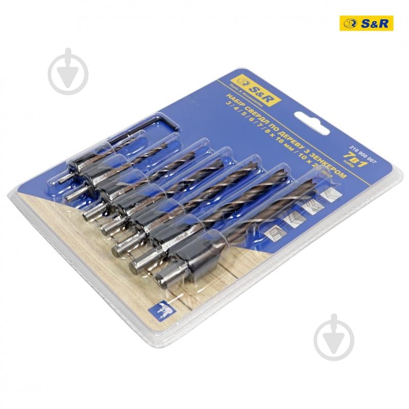 Набір свердел по дереву S&R Meister із зенкером 3-10 мм 7 шт. 216900007 - фото 11 Набір свердел по дереву S&R Meister із зенкером 3-10 мм 7 шт. 216900007 - фото 11