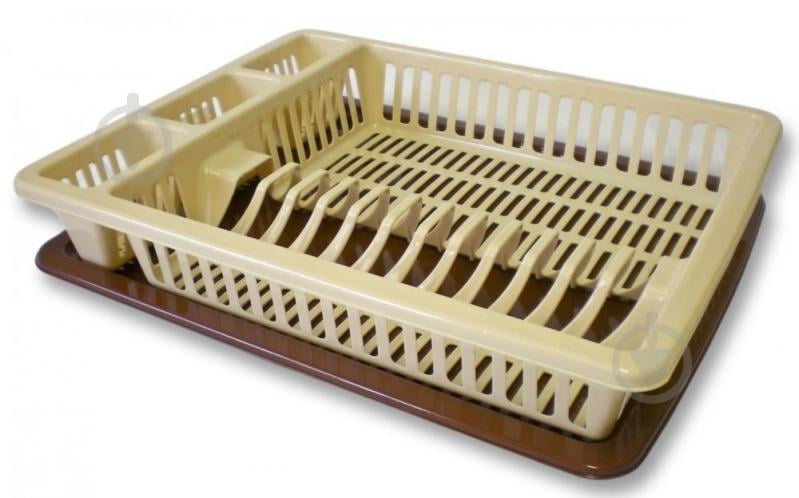 Сушка Dunya Plastik для посуды Степ пластик в ассортименте 46,2x36,7x10,8 см - фото 2