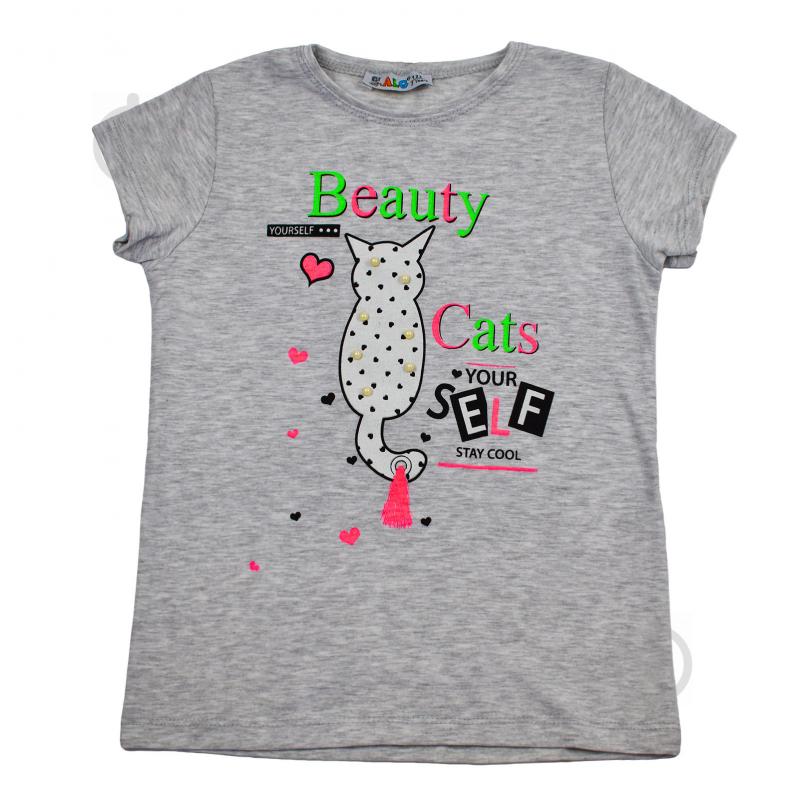 Футболка для дівчинки ALG Beauty Cats 620653 р.98 сірий - фото 1