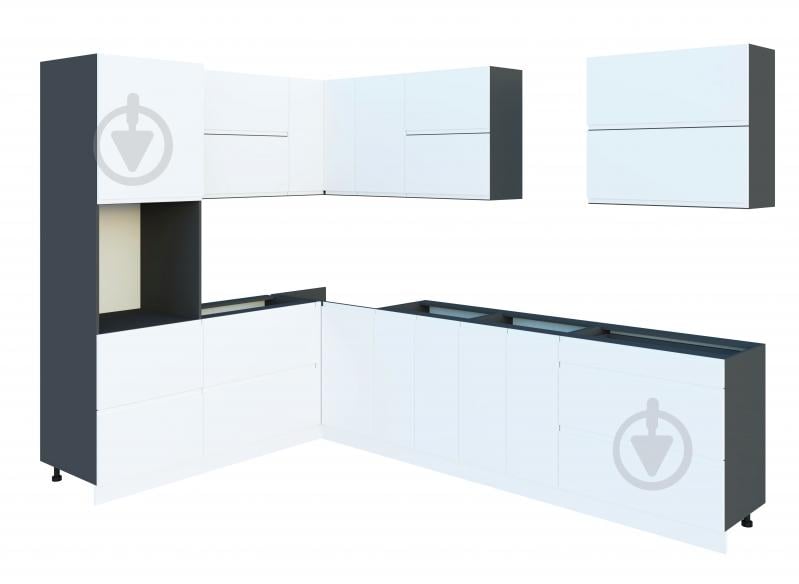 Кухня Світ Меблів Влада МДФ 3×2м білий шовк/графіт - фото 2