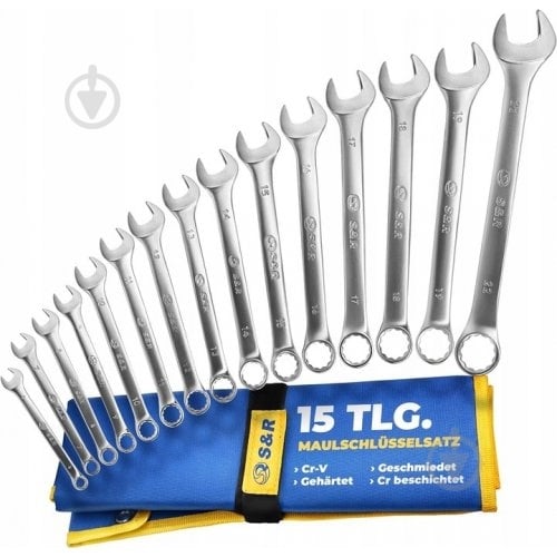 Набір ключів комбінованих S&R 6-22 мм 15 шт. 670700015 - фото 1