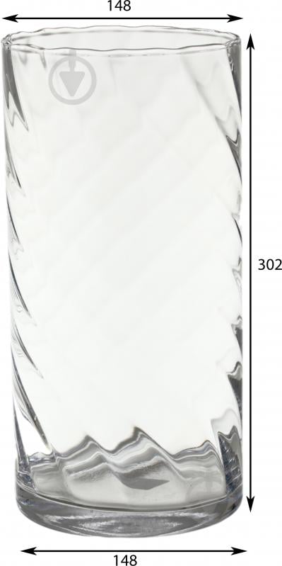 Ваза скляна Wrzesniak Glassworks Optic 30 см прозора 17-886H - фото 2