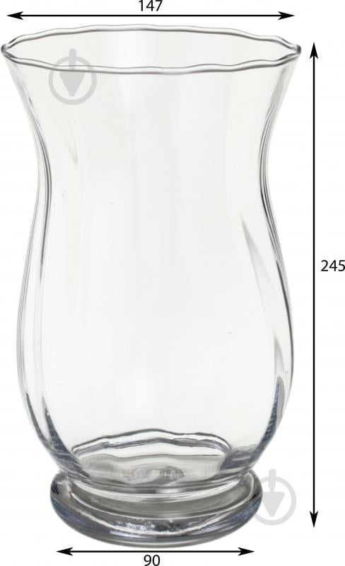Ваза скляна Wrzesniak Glassworks Optic 25 см прозора 17-3507A - фото 2