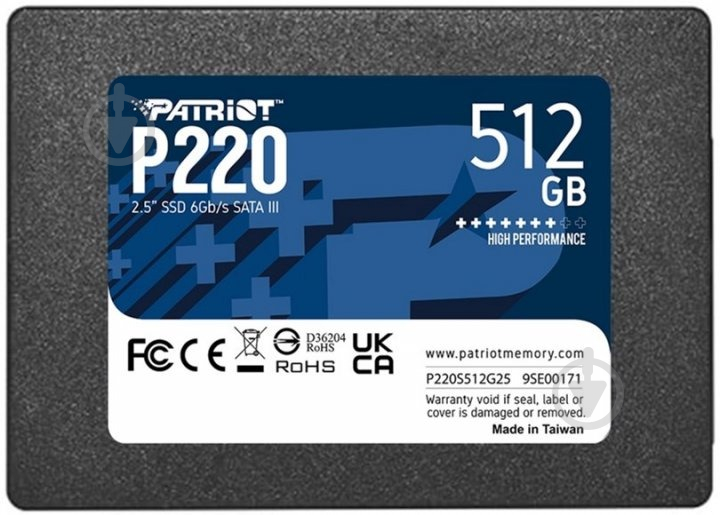 SSD-накопитель Patriot P220 512GB 2,5" SATA III TLC (P220S512G25) - фото 1