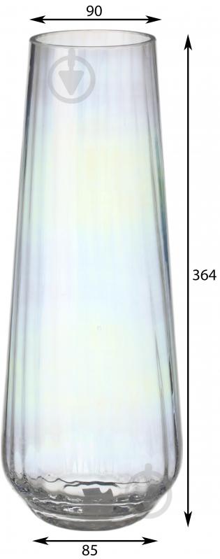 Ваза стеклянная Wrzesniak Glassworks Optic 36 см прозрачная 17-9524E - фото 2